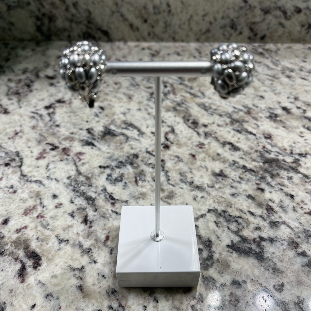Vintage Silver-Tone Clip Earrings